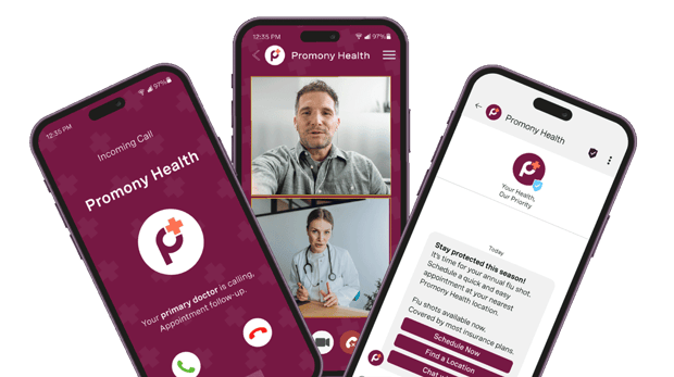 3 mobile devices showcasing the API branding options on each of them