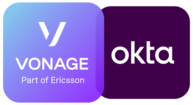 Vonage and Okta logo lock up