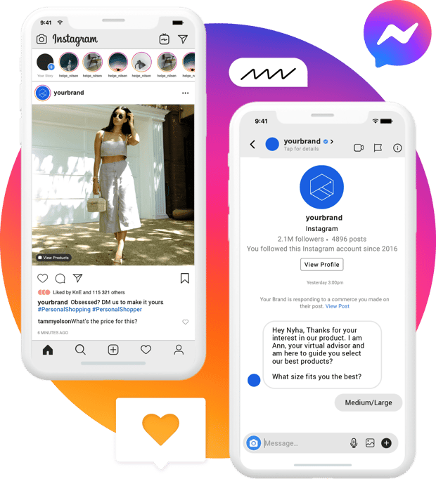 Instagram commerce Example of Instagram chat commerce conversation