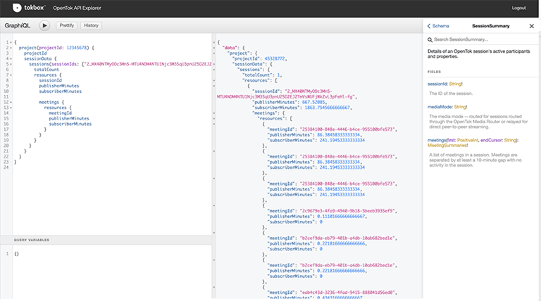 Sample of GraphQL Queries in GraphiQL Explorer