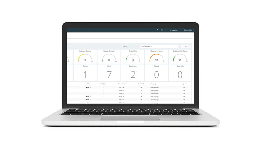 laptop screen open to Convoso dashboard